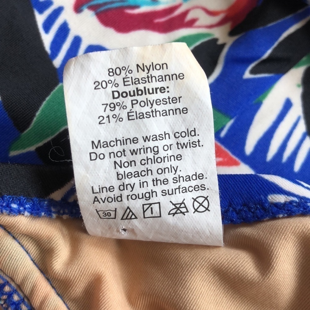 J. CREW FACTORY - Blue, Red & White Floral V-Neck One-Piece Swimsuit -Size Small - Picture 7 of 7